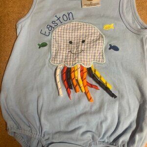 Boy's Size 2T Blue Sleeveless "Easton" Romper  by Blanks Boutique